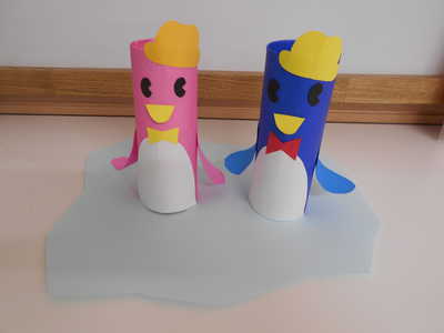  トイレットペーパーの芯で作ろう！シリーズ・７月  ペンギン