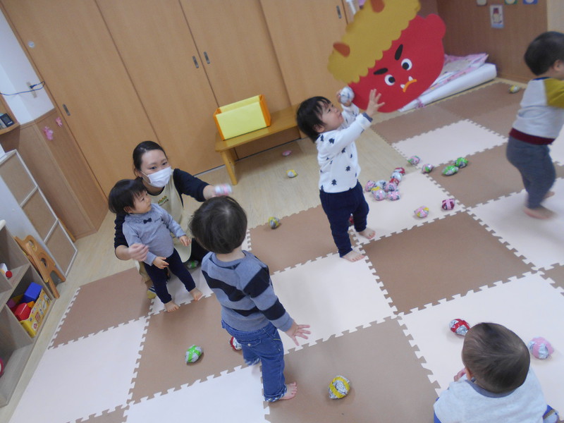 鬼は外〜（練習していますよ）