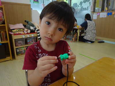  紐通しできたよー💓