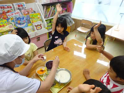  あじさいゼリー作り🍴