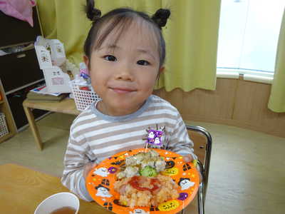  ハロウィンごはん美味しいね💖